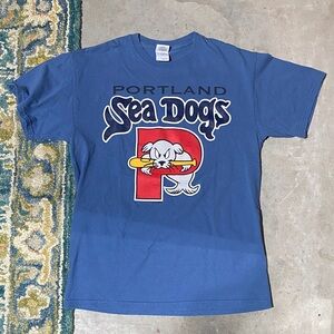 Portland Sea Dogs Gildan Classic Blue T-Shirt